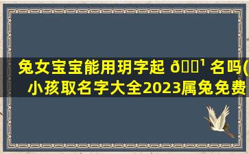 兔女宝宝能用玥字起 🌹 名吗(小孩取名字大全2023属兔免费)